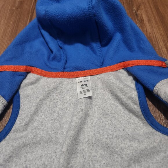 Carter's Baby Boy Jackets 6M - Hooded, Fleece, Button, Sleeves, Sleeveless - Picture 8 of 15